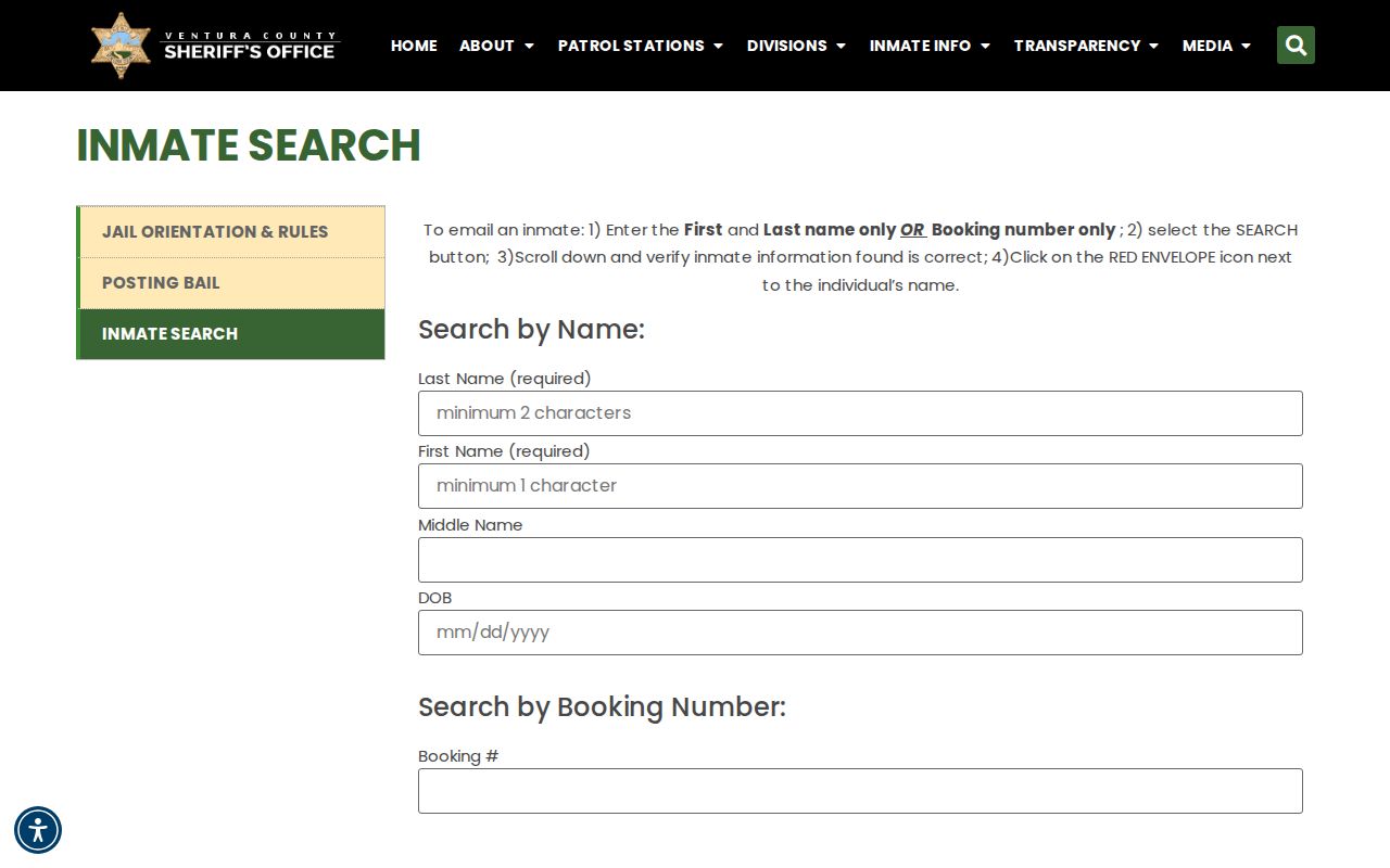 Ventura people search through the county inmate lookup