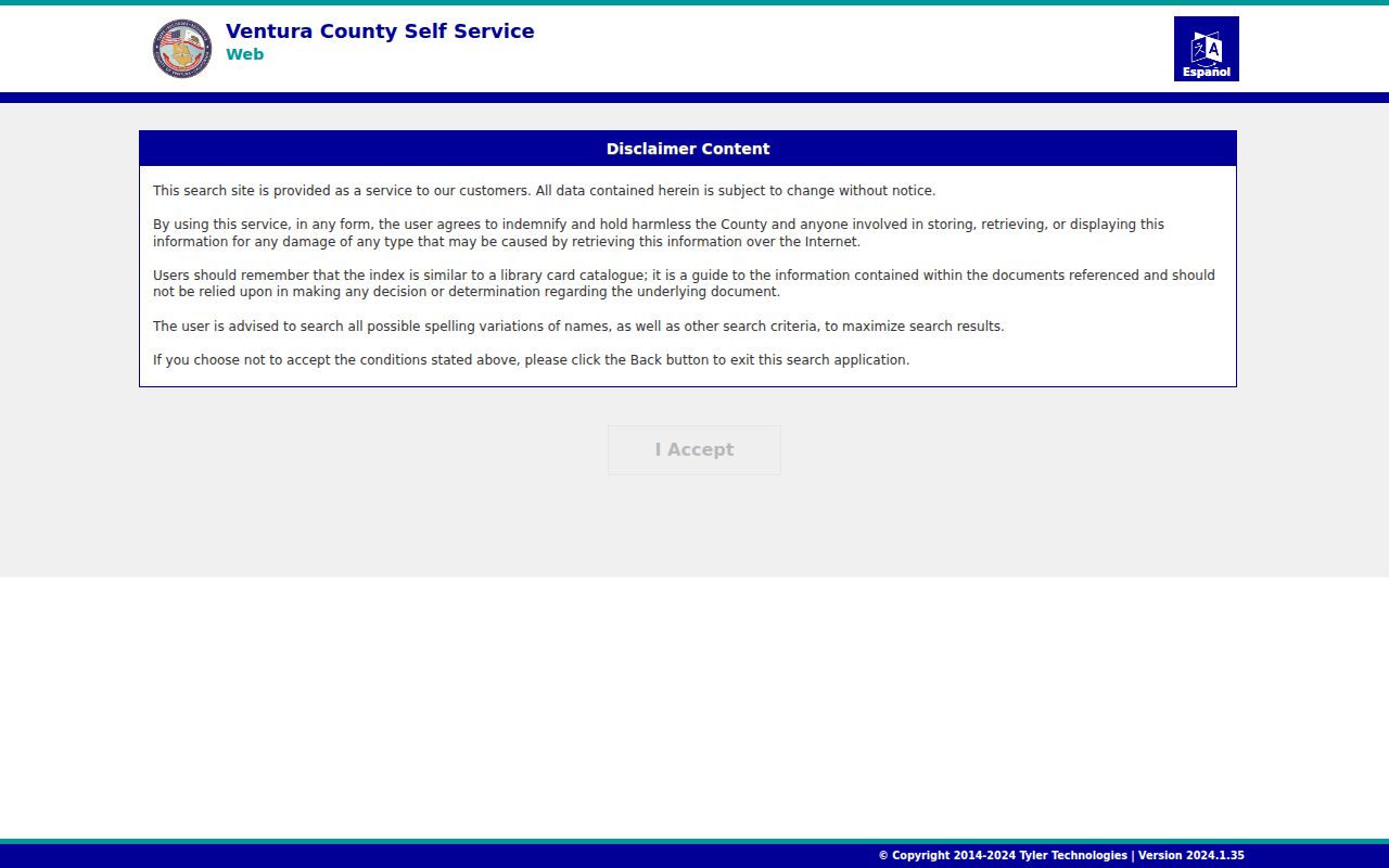 Ventura people search using the county official records index
