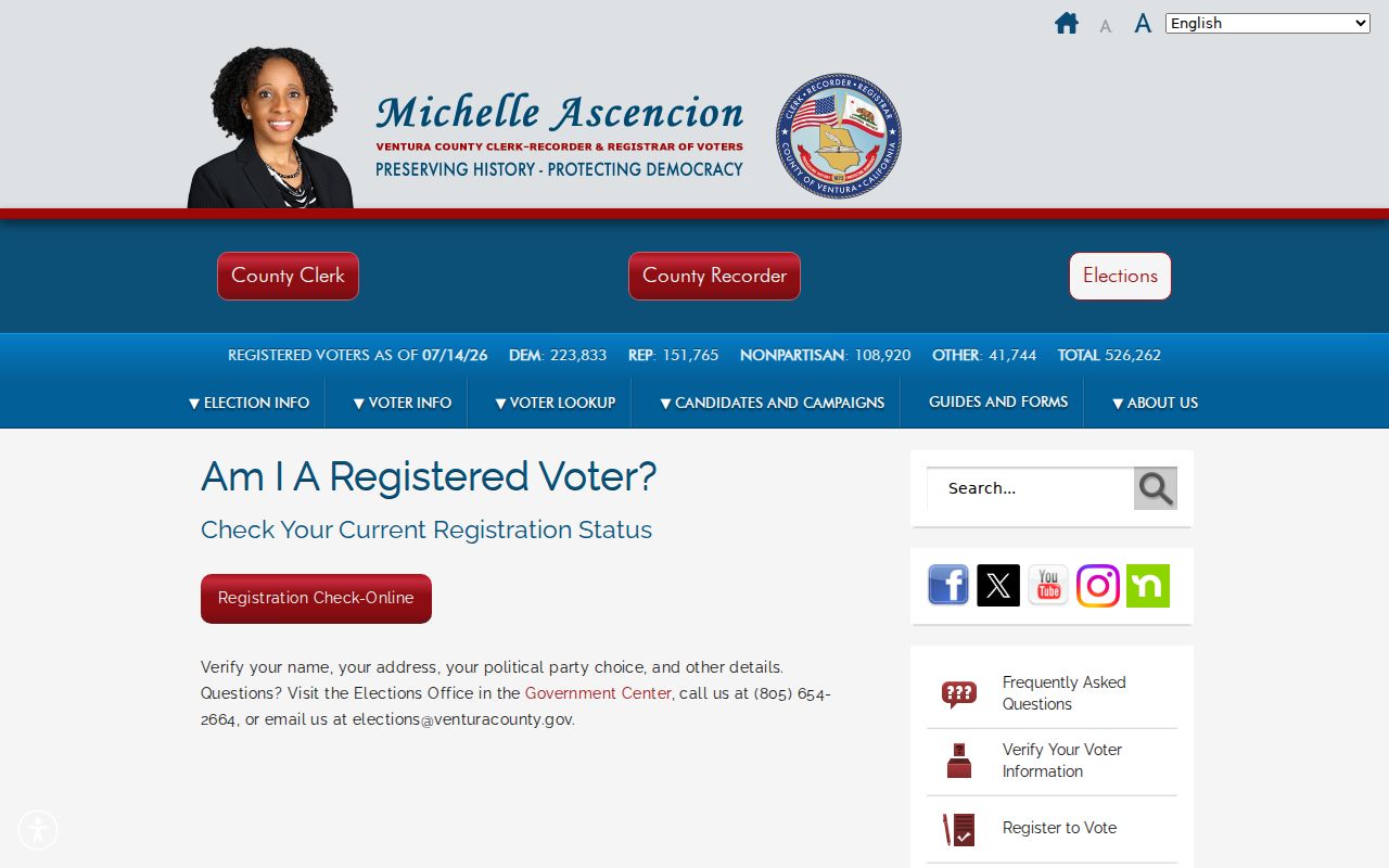 Ventura voter registration lookup gateway